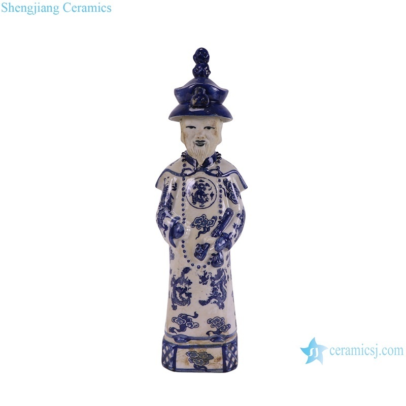 RZTV03 New Arrival Chinese Traditional Qing Dynasty Standing emperors Porcelain figures statue set of three