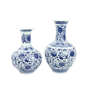 RYUJ25-26 China factory made cheap blue floral ceramic vase Home table decoration