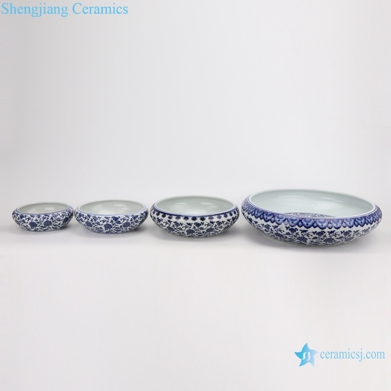 RZNV22-A/B/C/D cheap China traditional blue and white flowers pattern porcelain flower pot