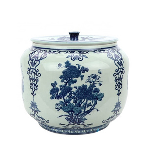 Antique hand-painted design blue and white pattern home decoration tea pot ceramic pot