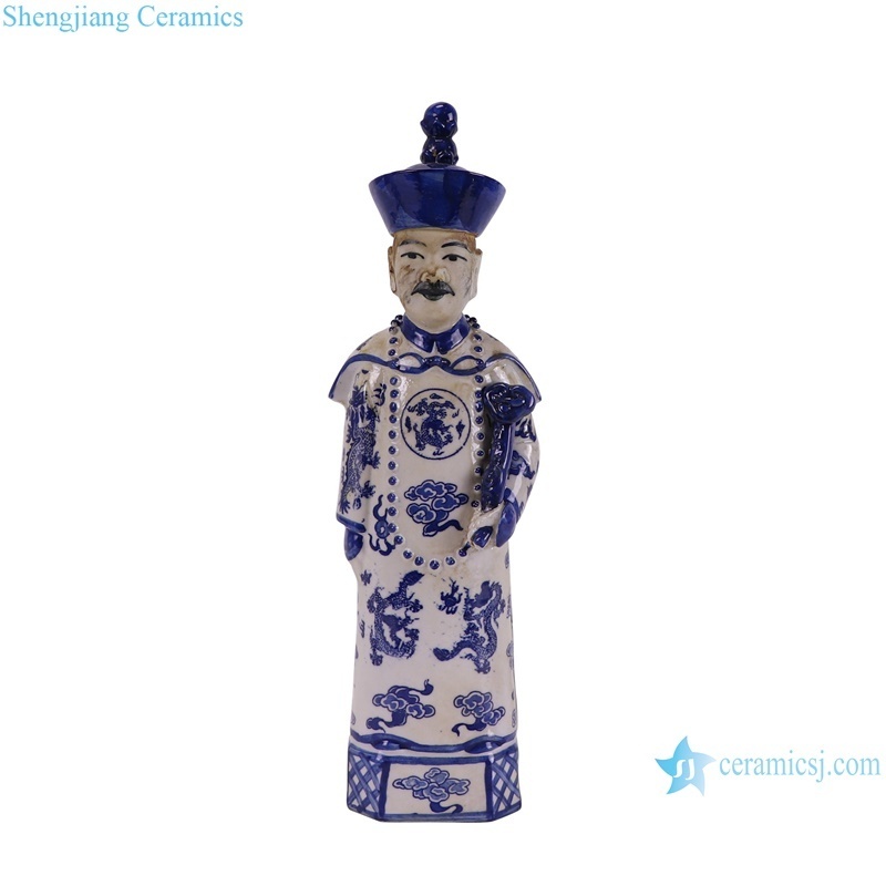 RZTV03 New Arrival Chinese Traditional Qing Dynasty Standing emperors Porcelain figures statue set of three