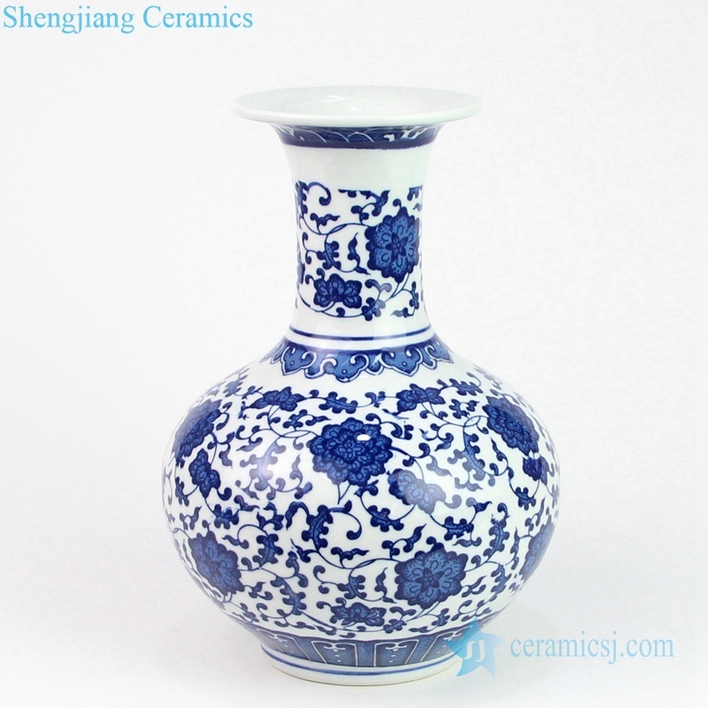 RYUJ25-26 China factory made cheap blue floral ceramic vase Home table decoration