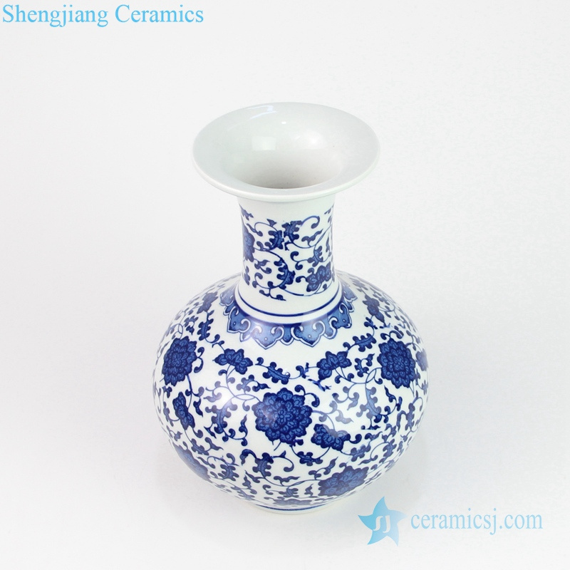 RYUJ25-26 China factory made cheap blue floral ceramic vase Home table decoration