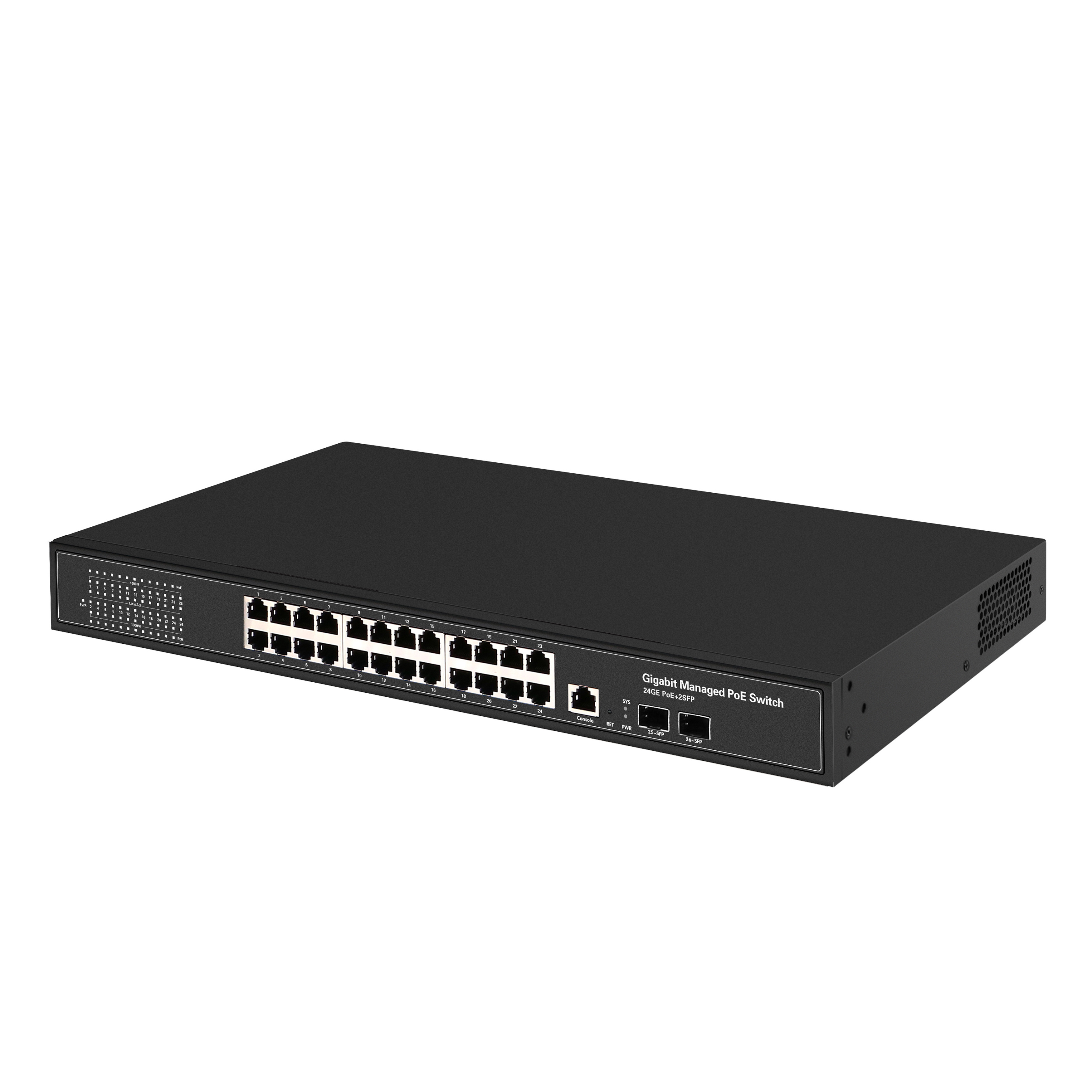 24 Ports CCTV PoE Network Switch with Gigabit COMBO(POE2402M)