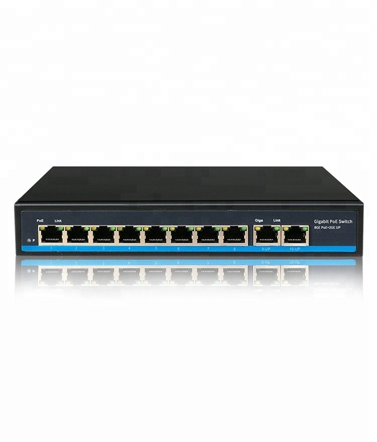 Factory OEM/ODM 4 8 16 24 32 48 Port CCTV Network Ethernet PoE Switch 100/1000M 48V for Hikvision IP Camera (POE0820BNH-3)