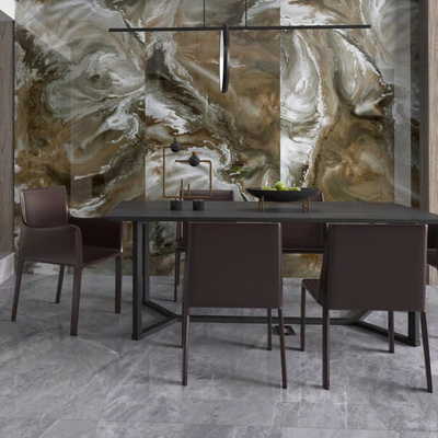 FoShan sintered stone TV wall 1200x2600x6 slab marble look sintered stone polished tile