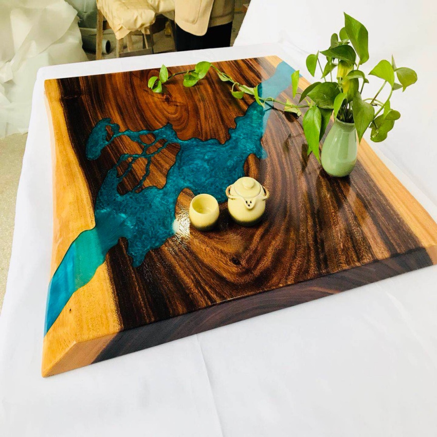 Factory price solid wood epoxy river table