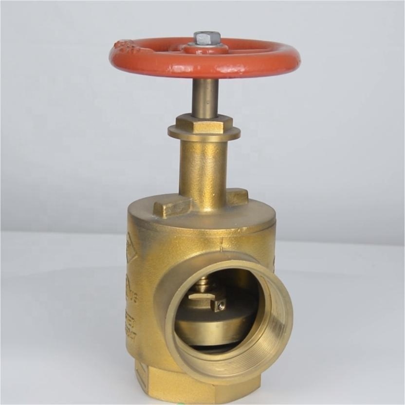 Brass copper chrome polish high quality  2 1/2''FXF firefighting equipment angle hose valve hydrant