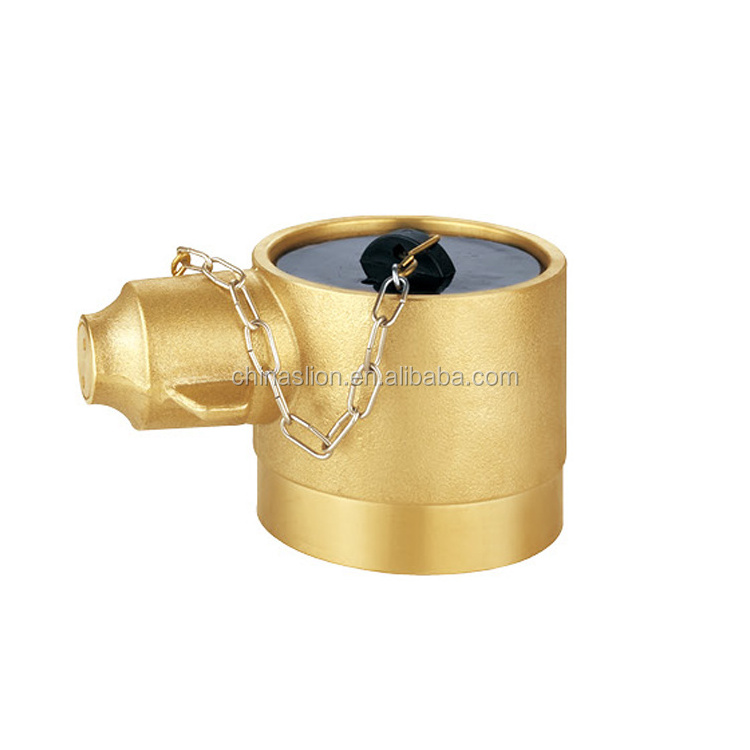 Factory price 5 years warranty  angle hose  interface  2 1/2''Female  brass hat chain  fire valve  polishing  hat