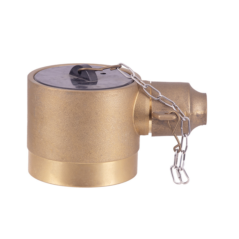 Factory price 5 years warranty  angle hose  interface  2 1/2''Female  brass hat chain  fire valve  polishing  hat