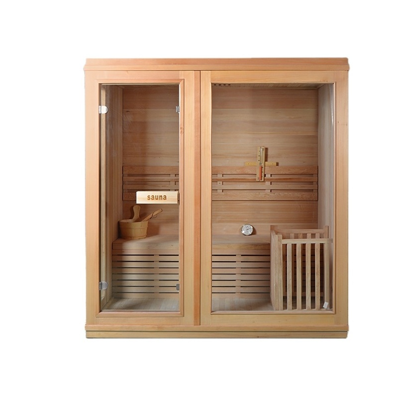 New Finnish Saunas Traditional Style Indoor Wooden Dry Steam Sauna Room with Harvia Sauna Heater