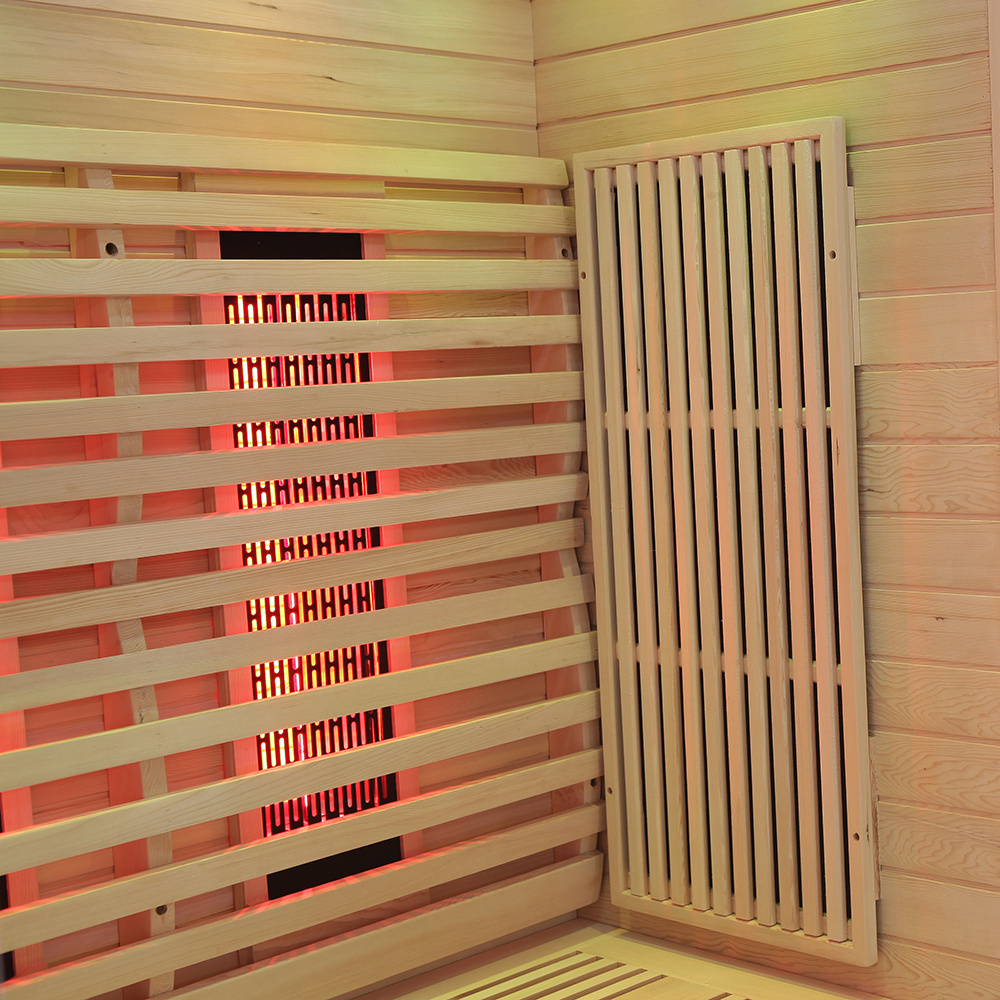 Smartmak Sauna Bath Wooden Room One Person Traditional Dry Infrared Saunas Personal Shower Room