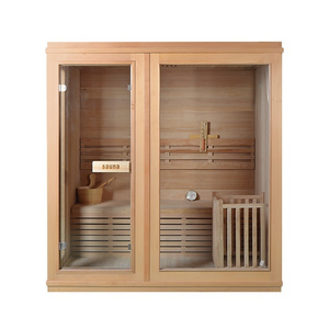 Finland Home Solid Wood Traditional Steam Sauna Room with Electric Stove