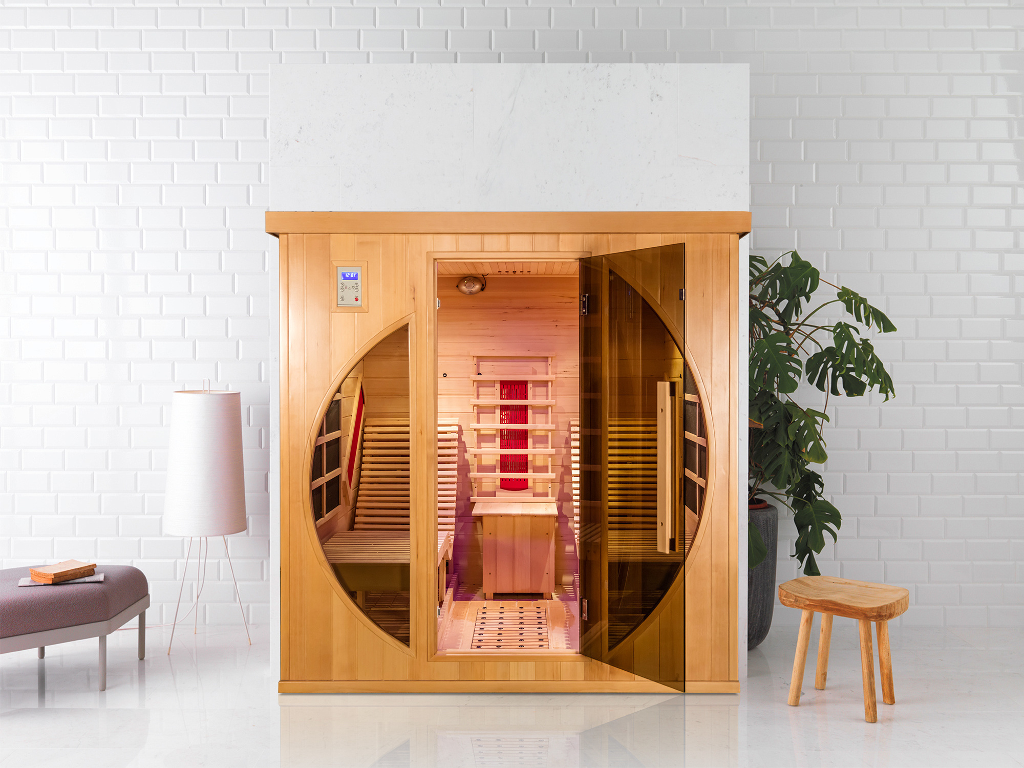 Wholesale Indoor Wooden Dynamic Saunas 1-2 Person Home Red Cedar Far Infrared Sauna Room