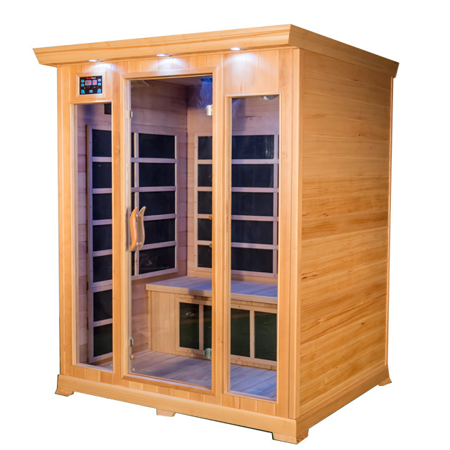 Mobile Home Full Body Sauna Indoor Wooden Sauna Room 3 Person Infrared Sauna