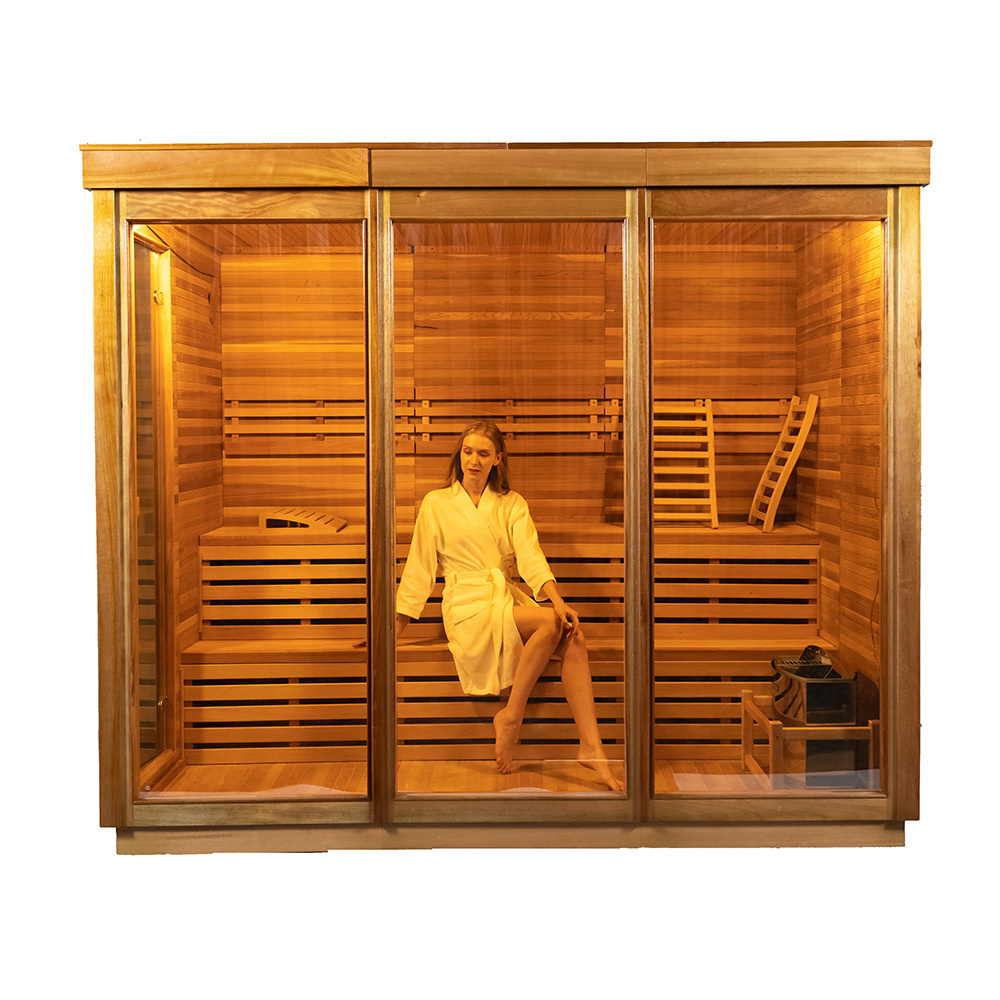 Popular Home Commercial Traditional Sauna Room 4-6 Person Wooden Outdoor Steam Sauna