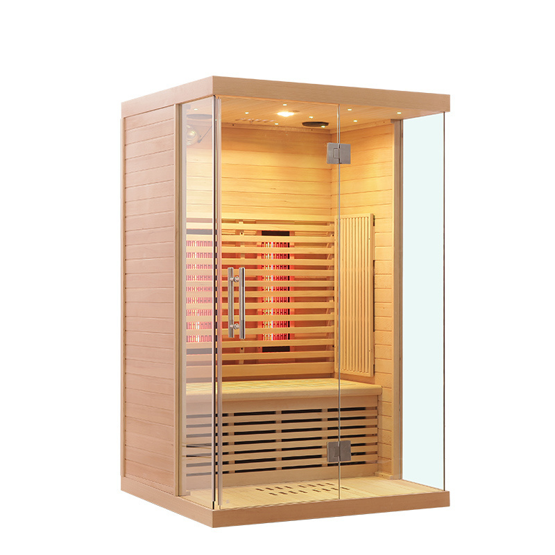 Smartmak Sauna Bath Wooden Room One Person Traditional Dry Infrared Saunas Personal Shower Room