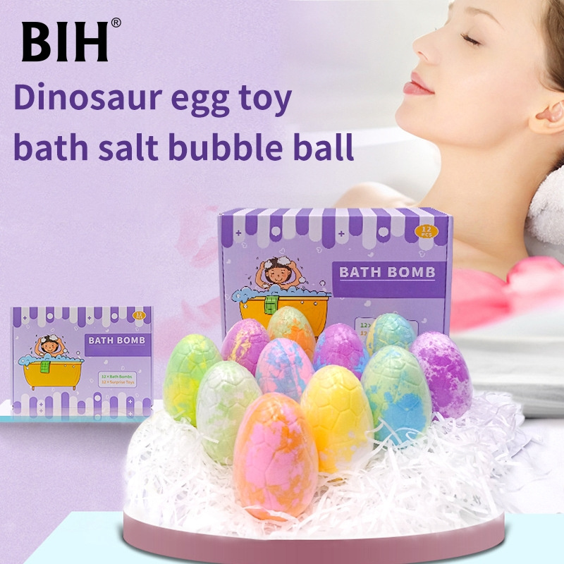 Hot Sell OEM Christmas Small Dinosaur Egg Kids Bubble Fizzer Bath Bombs Surprise Toys Inside