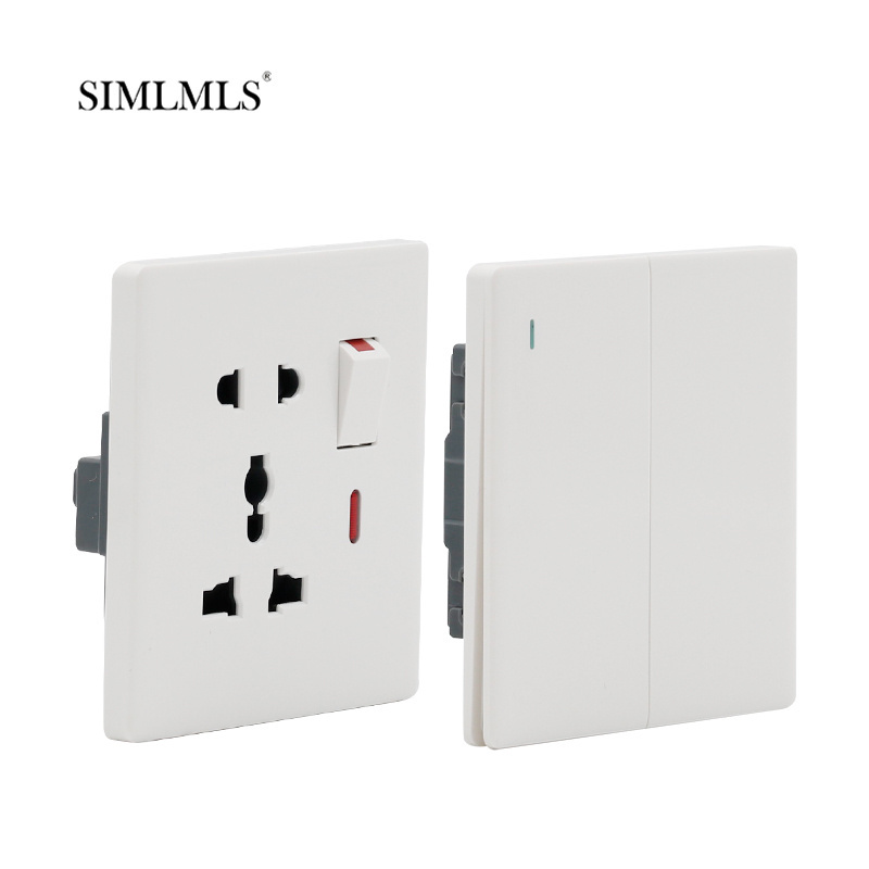 High Quality 3 Pin EU UK US Standard Universal Modern Home Electrical Wall Light Switch And Socket