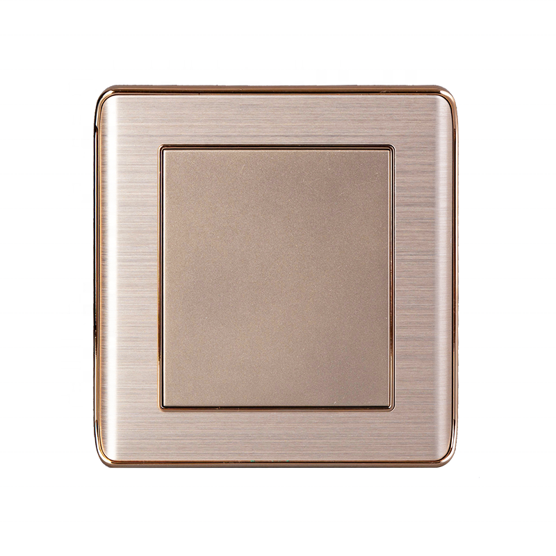 Golden appearance electrical switch empty aluminum blank power socket telephone network socket blank panel