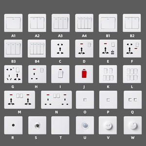 China supplier 13A 250V decorative extreme thin hotel living room wall light switch socket wall plate