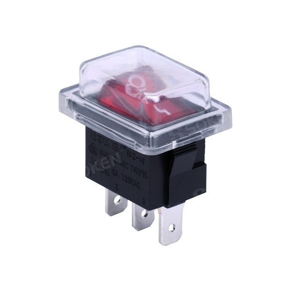 RK2-16 waterproof switch 12v/ mini rocker switch with cover 10a 250vac