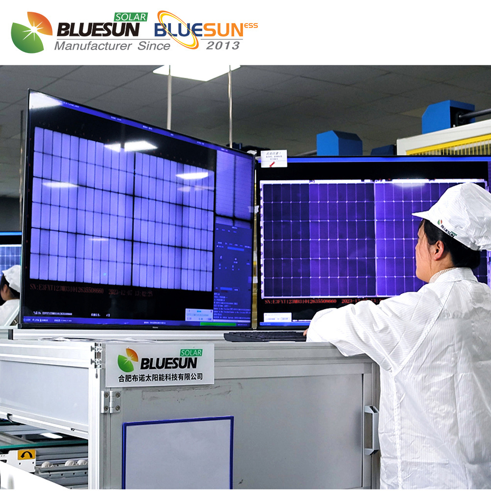 Bluesun Solar Panels 550 watt 590 watt 600w Topcon Bifacial Double Glass Panel Solar PV module price