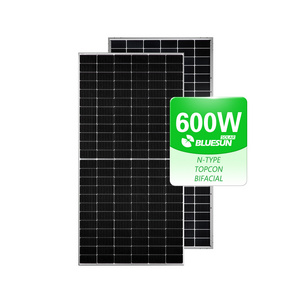 Bluesun Solar Panels 550 watt 590 watt 600w Topcon Bifacial Double Glass Panel Solar PV module price