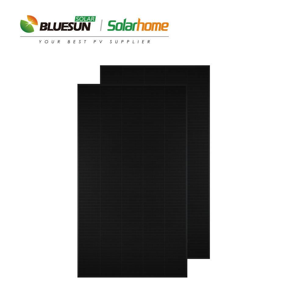 Bluesun Full Black Shingled 400W 440W 450W 480W Mono Solar System Panel 12v PV Module Solar Power Panel Ready To Ship