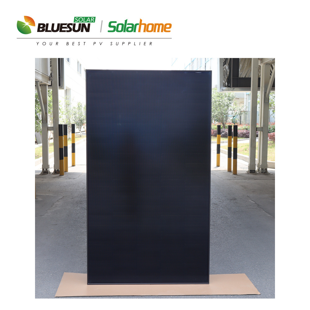 Bluesun Full Black Shingled 400W 440W 450W 480W Mono Solar System Panel 12v PV Module Solar Power Panel Ready To Ship