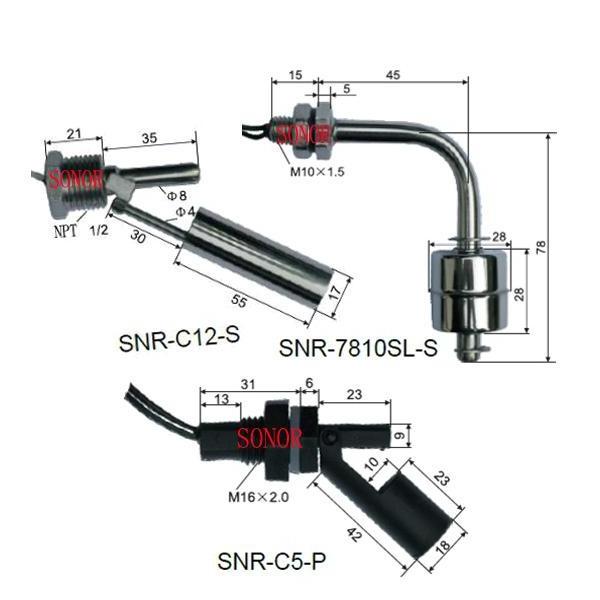 liquid water level sensor horizontal float switch