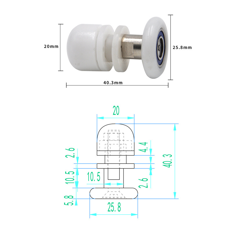 Shower room Stainless Steel Door Rollers A74 Gate Roller Wheel Sliding Door Rollers