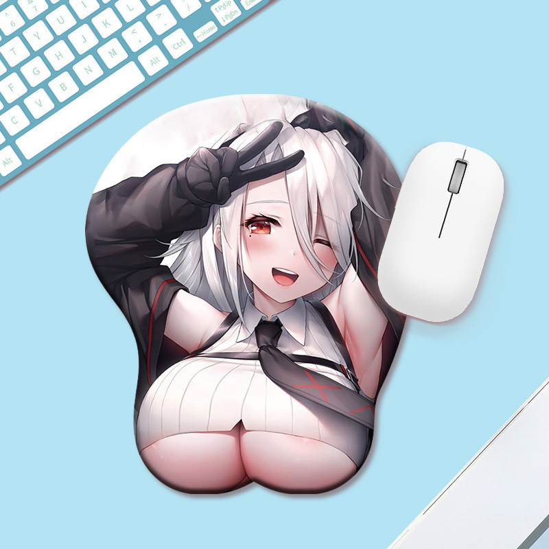 Wholesale Custom Silicone 3D Breast Mouse Pad Full Color ODM/OEM Gaming Anime Mouse Pad With Wrist Rest