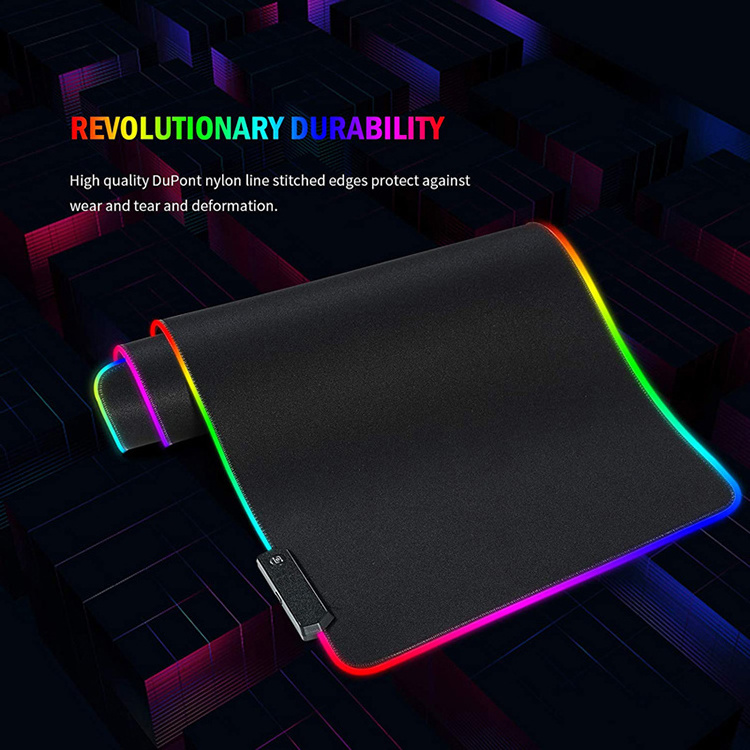 Extra Large RGB Gaming Mouse Pad Natural Rubber Desk Mat for Computer Keyboard and Laptop Comfortable Mouse Desk Pad