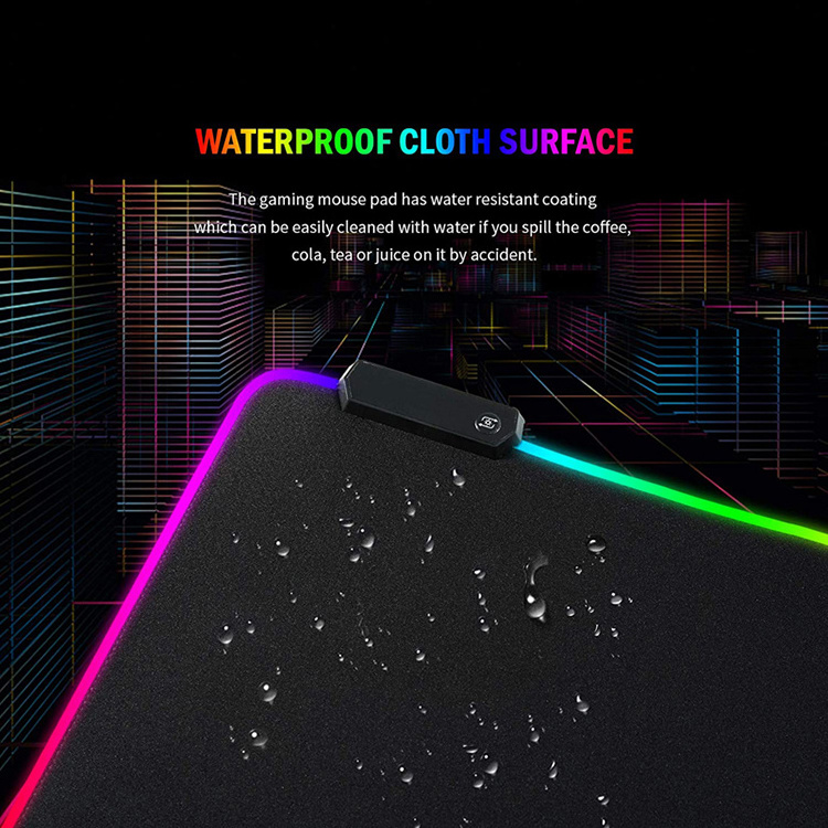 Extra Large RGB Gaming Mouse Pad Natural Rubber Desk Mat for Computer Keyboard and Laptop Comfortable Mouse Desk Pad