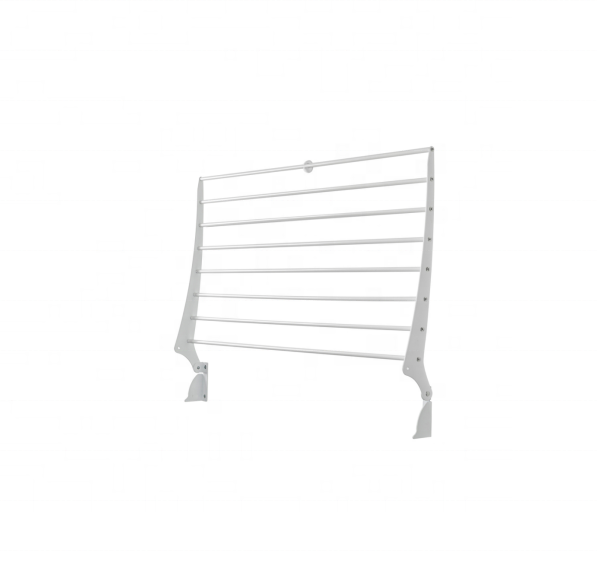 New Foldable Wall Mounted Aluminum Clothes Drying Laundry Rack With 6 Hooks Cloth Line Hanger For Indoor Outdoor