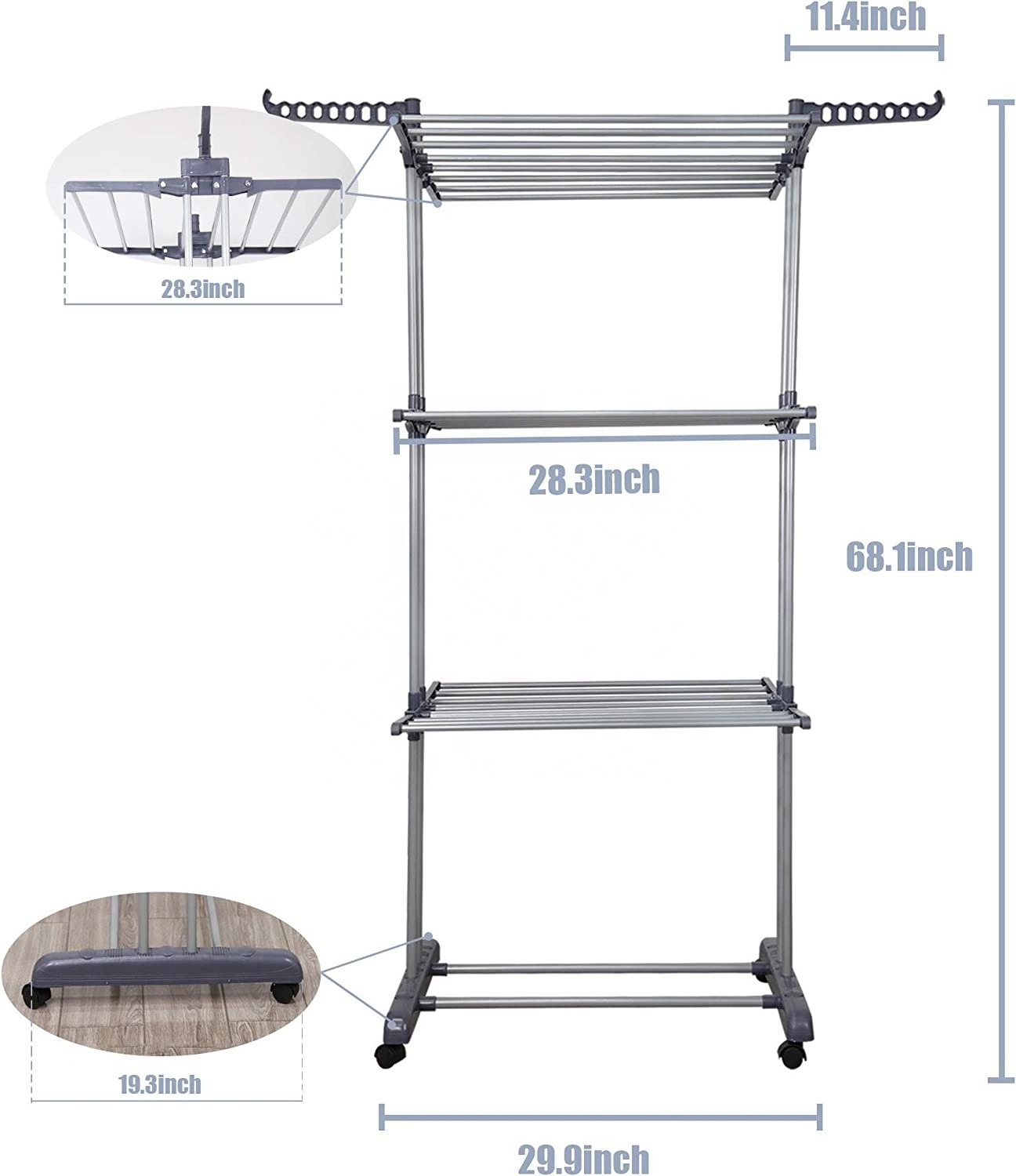 Modern Design Multi-layer Clothes Drying Rack Folding Clothes Hanger For Home Use