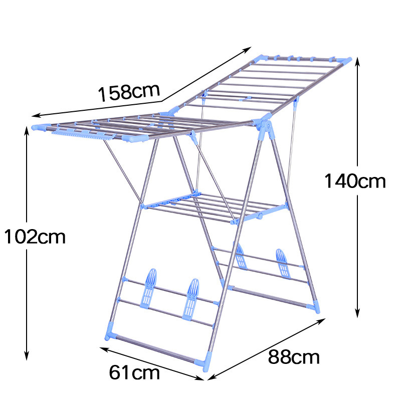 Multipurpose foldable laundry folding clothes hanger rack stainless steel lightweight stands & shoe racks