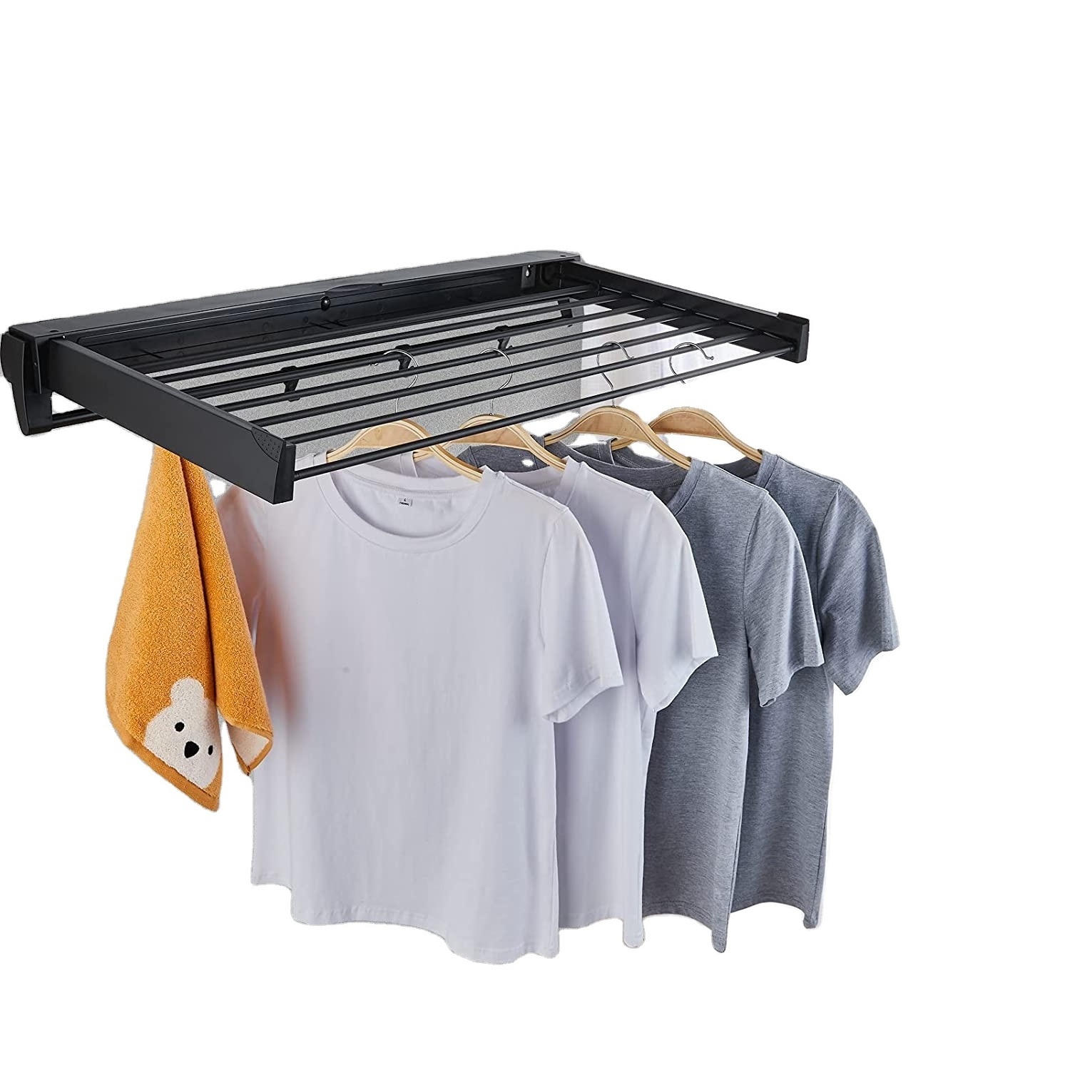 Wall mounted Compact Clothes Laundry Drying Racks Folding Towel Garment Hanger Dryer