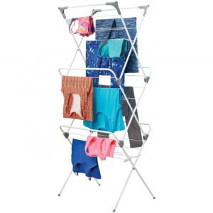 3 Tier Tall metal folding clothes drying collapsible laundry rack stand cloth hanger airer for indoor