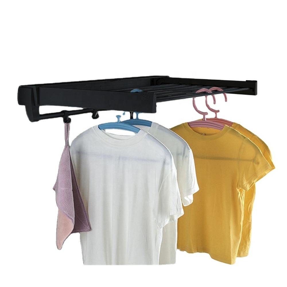 Wall mounted Compact Clothes Laundry Drying Racks Folding Towel Garment Hanger Dryer