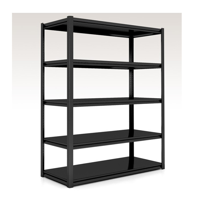 4 tier 5 shelf boltless metal steel retail shelving unit in black