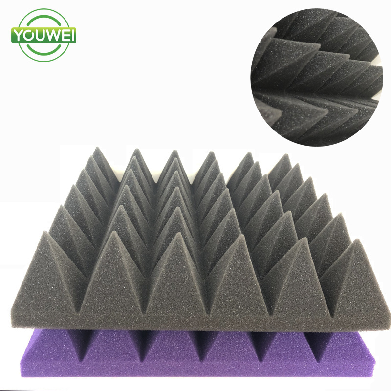 4 inch Acoustic Pyramid Foam Noise Cancelling Foam in Black Color Acoustic Foam Set for Studio Piano