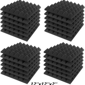 24pcs Pyramid Acoustic Foam Sound Proof Absorption Insulation Treatment Panel Soundproofing Sponge Pad Wall Panels