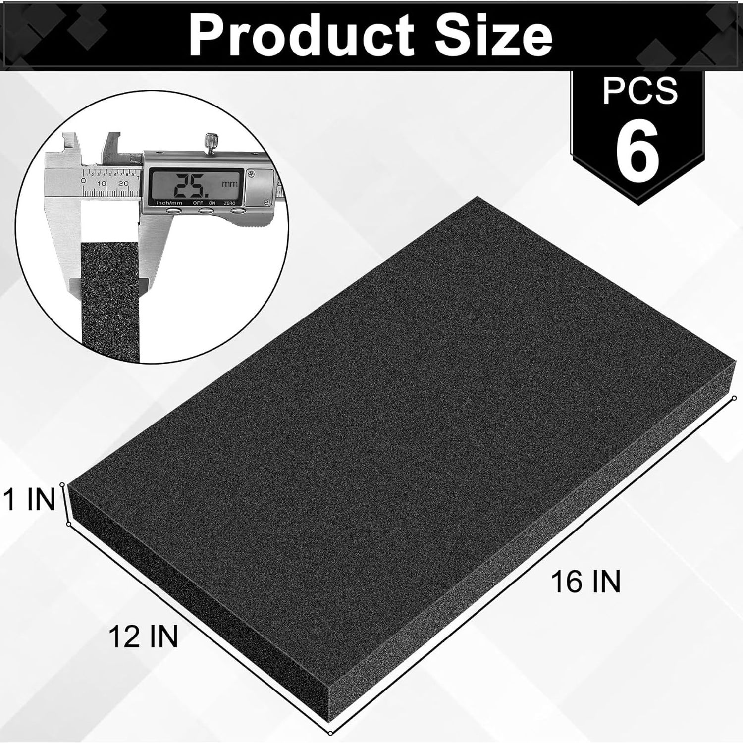 Black Cushion Foam Inserts Cuttable Polyurethane Foam Sheets Protective & Cushioning Material for Tool Box Case Packing Pads