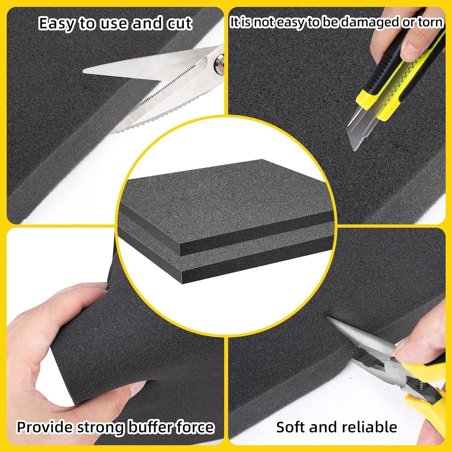 Packing Foam Pads for Toolbox Camera Storage and Crafts Insert Shock Absorbing Pu Sponge Products Packing Custom Shape