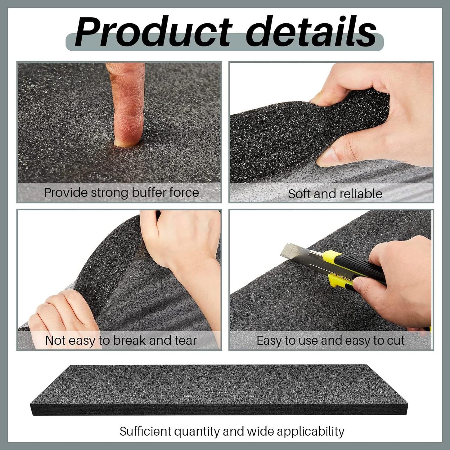 Customizable Polyethylene Foam Pad Apart Foam Insert Sheet for Packing and Crafts Transport Toolbox Storage