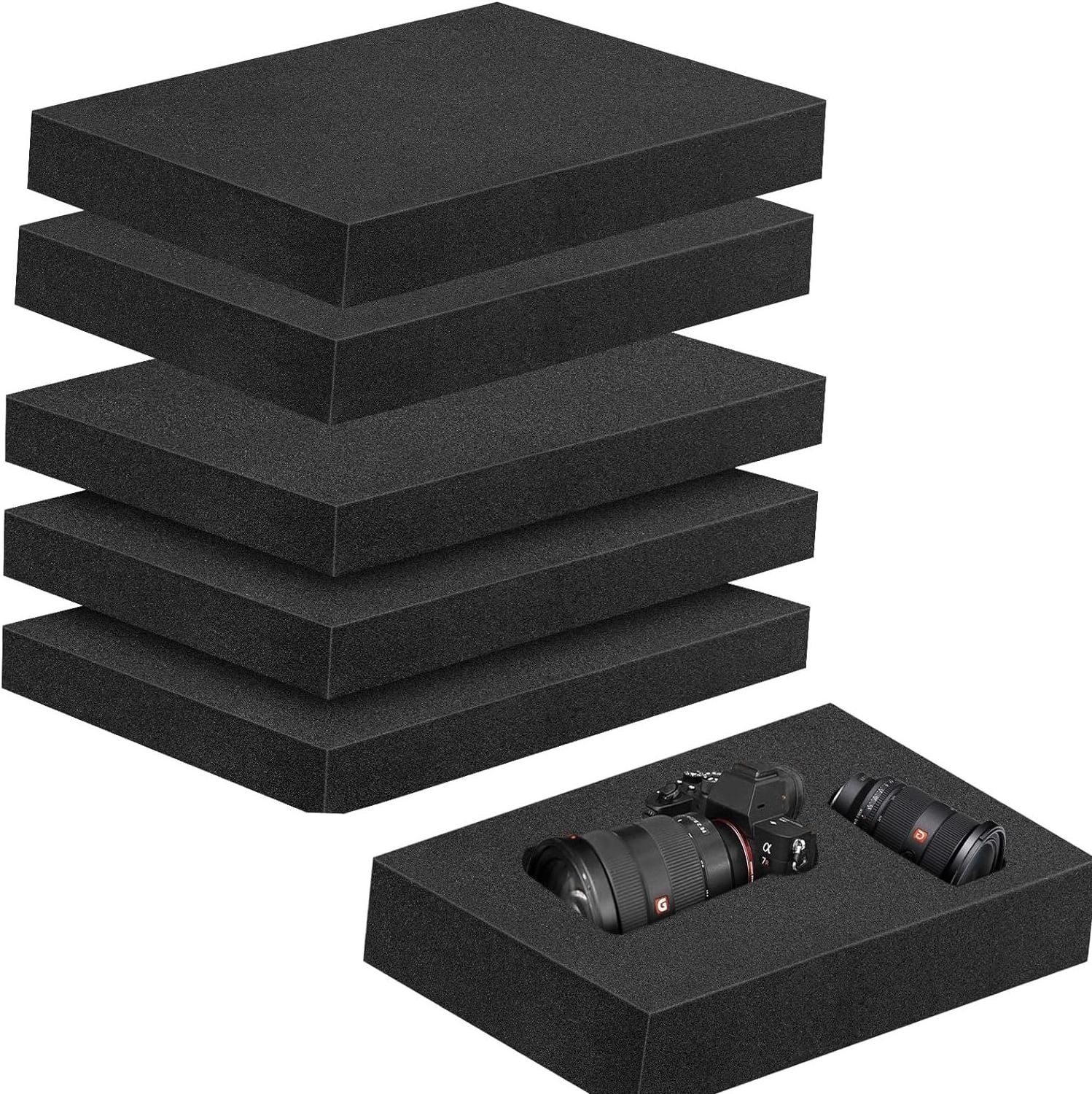 Polyurethane Foam Inserts for Cases Packing Foam Black Craft Foam Sheets for Packing Padding Camera Toolbox Storage