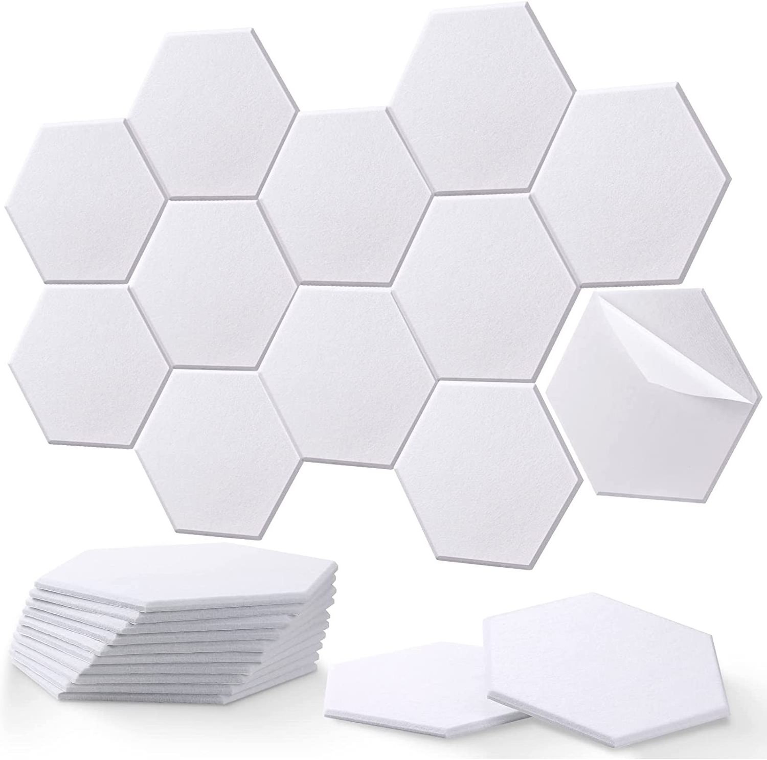 Large Hexagon Acoustic Panel Wall 12 Pcs Soundproofing Panels Noise Insulation Home Studio Wall Panel