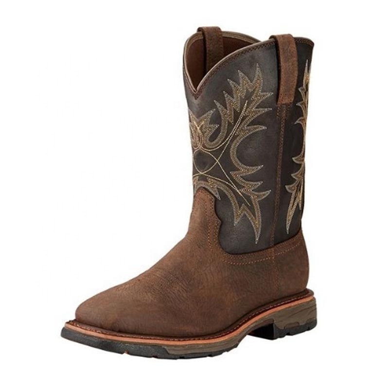 dropshipping 2023 Personality Leather Lined martin Boots Men' s big Size Western Cowboy Boots Embroidered Men' s riding Boot